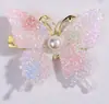New Colorful Glitter Butterfly Wings Dazzling Pearl Children's Hair Clip Princess Cute Baby Hair Accessory 4346