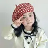 Moda coreana de moda Ins Boina para niños Otoño e Invierno Cuadros Moda Gorra de pintor Para niñas Sombrero octogonal retro literario