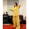[En Stock] Pijama Rayado Nuevo de Primavera y Otoño para Mujer, Manga Larga y Pantalón Largo, Conjunto de Ropa de Casa Talla Grande, Se Puede Usar Afuera, Estilo Ins