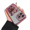 Adequado para Capa de Celular Novo Modelo Iphone17E com Suporte de Coelho e Decoração de Diamante, Capa Protetora de Luxo para Apple 16Pro, Feminina 1514