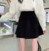 Nova roupa de outono e inverno leite marrom corduroy saia feminina preppy estilo cintura alta emagrecimento plissado A- linha saia curta