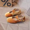 Zapatos planos Mary Jane de tela con punta cuadrada a la moda ~ para mujer, nuevo estilo vintage de verano 2026 con hebilla y corte bajo