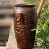 Vaso de Flor de Cerâmica Alto para Suculentas com Design de Raposa de Nove Caudas, Vaso Rústico de Cerâmica Respirável para Arranjos de Flores