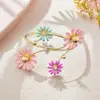 Brazalete de Flor de Margarita con Goteo de Aceite Fresco Nuevo de Verano Transfronterizo Europeo y Americano Adecuado para el Uso Diario para Mujeres