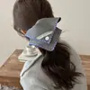 Cuadros Azules Nuevo Anillo para Cabello Gris Chica Dulce Tela de Encaje Retro Cuadrado de Tazón Trenza de Cola de Caballo Accesorios para el Cabello