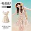 Maiô feminino de peça única com estampa floral, suave e valorizador, estilo verão, esconde a barriga, modelador, com mangas bufantes, maiô estilo saia, maiô de peça única com saia