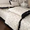 Juego de cuatro piezas de colcha de algodón lavado vintage estilo ins, colcha de verano de gasa de doble capa de algodón puro, colcha de aire acondicionado estilo princesa