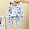Haz un amigo doble provincia provincia provincia Q conjunto de ropa interior de algodón puro antibacteriano que absorbe el sudor para niños niñas bebés top de otoño pantalones de otoño