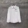 22 anos primavera e verão TB Oxford manga longa carcela fita dupla braçadeira camisa branca camisa de manga curta