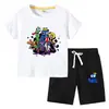 Camiseta de niños Rainbow Friends verano nuevo comercio exterior ropa infantil ins niños manga corta pantalones traje de dos piezas