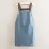 Delantales simples al por mayor, personalizables con texto, para uso doméstico, impermeables y a prueba de aceite, adecuados para la cocina y el trabajo, con tirantes, diseño liso, unisex, con bolsillos grandes