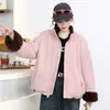 Nueva Chaqueta de Algodón Reversible 2025 Corta con Cuello Alto y Forro de Terciopelo para Viajes Diarios Otoño e Invierno Popular Chaqueta de Algodón