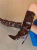 Botas de Charol White Knight, Nuevo Estilo Otoño e Invierno 2026, Punta Fina, Tacón Alto, Tacón Delgado, Botas Largas Hasta la Rodilla para Mujer