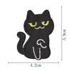 Emblema Bordado Gato Preto de Humor Sarcástico - Roupas Engraçadas, Bravas, Chateadas e Preguiçosas de Gato - Reparável para Furos, Passável a Ferro