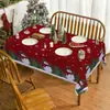Navidad Hogar Sala de Estar Mesa de Comedor Atmósfera Decoración Mantel Impreso Muñeco de Nieve Árbol de Navidad Mantel Largo Venta al por Mayor