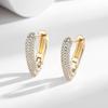 Aretes Europeos y Americanos de Nueva Moda de Diamantes Completos de Alto Nivel de Cobre y Zircón para Mujer, Aretes Geométricos de Diamantes, Selección Transfronteriza