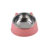 Tigela de Gato e Tigela de Cachorro de Aço Inoxidável da Moda, Conjunto de Tigelas Duplas, Proteção do Pescoço, Boca Inclinada, Tigela Popular para Comida de Pet, Acessórios para Gatos