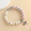 Pulseira de Cerâmica Estilo Dopamina para Mulheres, Luxo Acessível, High-End, Pulseira de Contas com Libélula Artesanal Estilo Chinês, Presente para Estudante