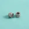 Prata Esterlina S925 Banhada a Diamante Contas Espaçadoras Trevo de Quatro Folhas Contas Cilíndricas Pulseira de Cristal Pulseira de Pérola Passepartout Acessórios DIY