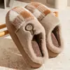Pantuflas de algodón para pareja para mujer, nuevo modelo otoño e invierno 2026, antideslizantes, cálidas, para uso en interiores en casa, silenciosas, zapatos de algodón felpudo para mujer
