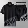 Camiseta de verano de estilo coreano, nueva camiseta de manga corta para hombre, ropa deportiva de dos piezas para hombre, traje deportivo informal para hombre, moda para hombre