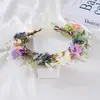 Tocados de corona de flores artificiales estilo bosque, accesorio para fotos de boda nupcial, diadema floral estilo pastoral europeo y americano, adecuado para sesiones de fotos transfronterizas