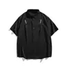Roupas Masculinas Beijie 2026 Verão Novo Camisa de Manga Curta Drapada de Seda Gelada Bordado de Letras Masculino Camisa Solta de Meia Manga