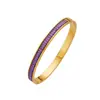 Pulsera Transfronteriza de Acero de Titanio para Mujer, No se Desvanece, Lujo Ligero y de Alta Gama, Pulsera de Acero Inoxidable Chapado en Oro Incrustada con Circonita para Mujer