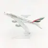 Modelo de Avión Adornos Estáticos de Aleación 16cm Emirates Airbus A380 Venta Directa de Fábrica