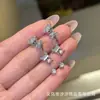 Brincos de Urso Fofos Conjunto de Três Peças Coreano Dongdaemun Doces e Luxuosos Brincos de Strass Modernos Brincos Exquisitos