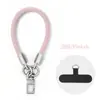 Cordón para teléfono móvil, cuerda corta de nailon tejida con clip, anti-pérdida, anti-robo, fácil de llevar, de color liso, versátil, para muñeca