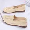Sapatos de Tecido Velho de Pequim, Vazados, Respiráveis e Frescos, Femininos de Malha Elástica com Solado Grosso Respirável Antiderrapante Slip-On Sapatos Casuais para Mãe