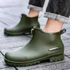 Botas de Chuva Curtas para Casal com Veludo, Quentes, Impermeáveis, Antiderrapantes, Botas de Chuva Externas da Moda, Botas de Chuva Curtas para Casais, Sapatos Aquáticos Antiderrapantes e Confortáveis