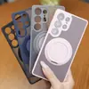 Funda magnética para teléfono con sensación de piel para Samsung S26Ultra con soporte giratorio, Funda protectora mate anticaída para S25Fe, Funda protectora anticaída para S24