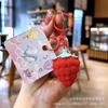 Llavero de Frutas con Cuentas Xiaohongshu Cadena de Teléfono de Flores Colgante de Coche Campana Estilo Pareja para Llave de Coche