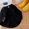 Camiseta Base para Niñas de Primavera y Otoño, Camiseta Superior de Color Sólido Irregular de Estilo Coreano de Moda para Bebés y Niños, Camiseta Base para Niños
