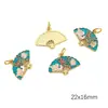 Abanico de Aceite Gotas Arena Dorada de Cobre con Colgante de Cacahuete de Vidrio Pulsera de Hebilla Ping An Hecha a Mano Colgante de Collar