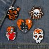 Broche de Aleación Halloween Transfronterizo Serie Calaveras Calavera Calabaza Araña Punk Insignia Joyería Oscura