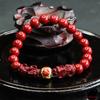 Pulseira de Cinnabar Aiyu Areia Dourada Roxa Pulseira Dupla Pixiu Estilo Chinês Fábrica de Joias de Areia Atacado S3081007