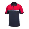 Camisa Polo de Trabajo con Media Cremallera y Banda Reflectante para Hombre, Manga Corta, Secado Rápido, Logo Personalizado Impreso