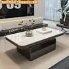 Mesa de Centro Rectangular Lujo Ligero Moderna Simple Minimalista Italiano de Gama Alta Apartamento Pequeño Sala de Estar Hogar Pizarra Diseñador