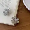 Grampo de Cabelo Floco de Neve Totalmente Cravejado de Diamantes Super Brilhante Novo Estilo Outono e Inverno, Presilha Bico de Pato Versátil de Diamantes Brilhantes de Alta Qualidade, Acessório de Cabelo Lateral de Natal