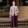 Vestido de novia para uso diario para madres de mediana edad, nuevo conjunto de dos piezas de alta gama estilo chino para suegra