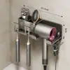 Rack de armazenamento de escova de dentes elétrica Vaso sanitário sem perfuração Suporte de secador de cabelo montado na parede Copo de dente Gargarejo Rack dental