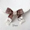Otoño e Invierno Elegante Clásico Cuadros Lazo Tela Accesorios Bolsos y Zapatos DIY Accesorios de Flores Leggings Accesorios de Ropa