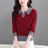 Camisa Térmica de Punto con Solapa para Mujer Otoño Invierno 2026 Nuevo Estilo Madre de Edad Media Versátil de Gama Alta Suéter Elegante