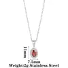 Collar Colgante de Acero Inoxidable Estilo Retro Lujo Ligero Girasol Circonia Cadena para Clavícula Cuadrado Ovalado Piedras Preciosas Multicolor para Mujer