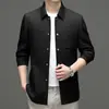 Chaqueta para Hombre Primavera y Otoño Lujo Ligero Solapa de Negocios Chaqueta Casual Moda para Adultos de Mediana Edad Top de Longitud Media Delgada Traje de Papá