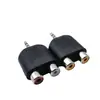 3.5 Cabeza de conversión de audio estéreo Flor de loto Revolution 3.5 doble rotación 2RCA hembra 3.5 uno a dos Flor de loto