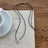 Otoño e Invierno Nuevo Colgante de Gota de Agua de Plata Simple Japonés y Coreano Diseño de Nicho Cadena para Suéter de Moda Versátil de Lujo Ligero de Alta Gama